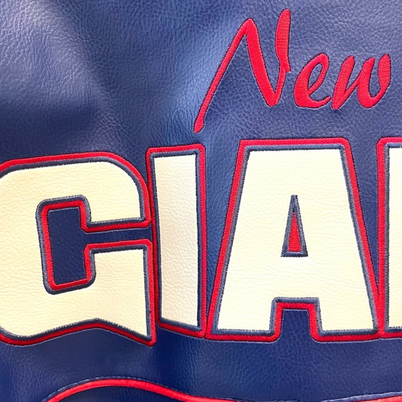 New York Giants Leather Bomber Jacket Size Small - Picture 9 of 13